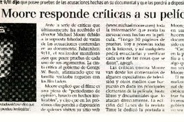 Michael Moore responde críticas a su película.  [artículo]