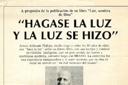 Hágase la luz y la luz se hizo"  [artículo] G. Goldenberg.