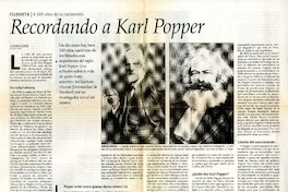 Recordando a Karl Popper  [artículo] Piers Norris Turner.