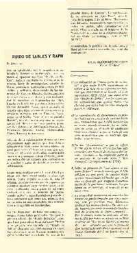Ruido de sables y Raph  [artículo] Raúl Aldunate Phillips.