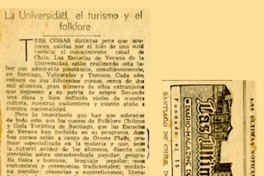 La universidad, el turismo y el folklore  [artículo] Jacobo Danke.
