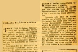 Folklore religioso chileno.  [artículo]