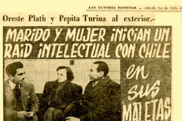 Marido y mujer inician un raid intelectual con Chile en sus maletas.  [artículo]