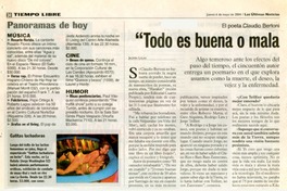 "Todo es buena o mala cueva y yo espero tener buena cueva" (entrevista)  [artículo] Jazmín Lolas.