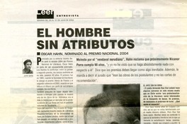 El Hombre sin atributos (entrevista) [artículo] Javier García