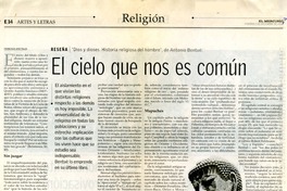 El Cielo que nos es común  [artículo] Francisco Jose Folch