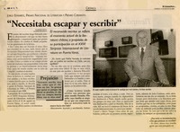 "Necesitaba escapar y escribir" (entrevistas) [artículo] Ossa M., Paulina