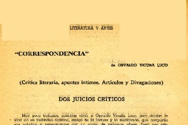Correspondencia"  [artículo] Alone.