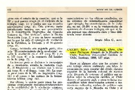 Clarence Finlayson. Sinopsis de la filosofía en Chile  [artículo] M. B. V.