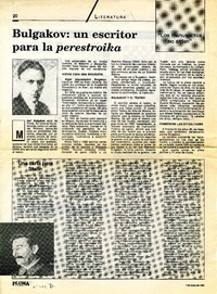 Bulgakov: un escritor para la perestroika  [artículo] Yanina Cademartori.