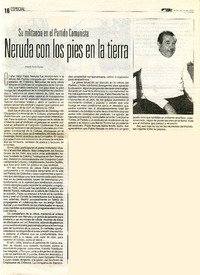 Neruda con los pies en la tierra Su militancia en el Partido Comunista [artículo] :