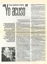 "Yo acuso". Discurso parlamentario de Neruda "El partido pone en mis manos la bandera de la unidad". El primer discurso del candidato presidencial [artículo] :