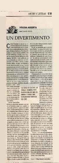 Un divertimento  [artículo] Camilo Marks.