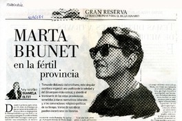 Marta Brunet en la fértil provincia  [artículo] Diamela Eltit.