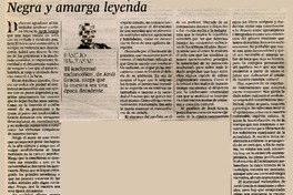 Negra y amarga leyenda  [artículo] Basilio Baltasar.