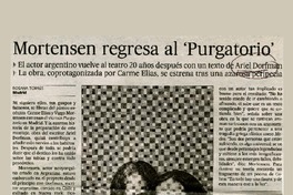 Mortensen regresa al "Purgatorio"  [artículo] Rosana Torres.