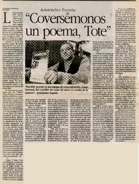 Coversèmonos un poema, Tote  [artículo] Bernardo González Koppman.
