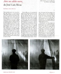 Ante un càlido norte, de Josè Luis Rivas  [artículo] Miguel Angel Moncada.