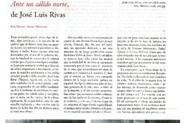 Ante un càlido norte, de Josè Luis Rivas  [artículo] Miguel Angel Moncada.