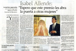 "Espero que este premio les abra la puerta a otras mujeres" (entrevista)  [artículo] María Teresa Cárdenas y Constanza Rojas.