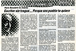 Escritor sin tragua... porque sos pueblo te quiero  [artículo].