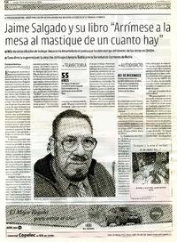 Jaime Salgado y su libro "Arrímese a la mesa y mastique de un cuanto hay..."  [artículo] Patricia Orellana.