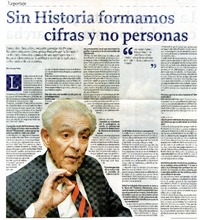 Sin historia formamos cifras y no personas (entrevista)  [artículo] Álvaro Peña.