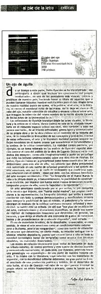 El Rabo del ojo  [artículo] Felipe Ruiz Valencia.