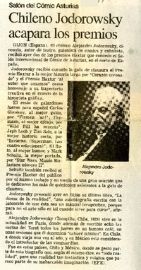 Chileno Jodorowsky acapara los premios Salón del Cómic asturias [artículo] :