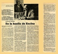 En la huella de Encina  [artículo] Jaime Quezada.