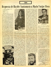 Respuesta de Haydée Santamaría a Mario Vargas Llosa  [artículo] Haydée Santamaría.