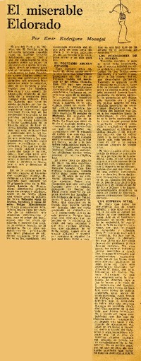 El miserable El Dorado  [artículo] Emir Rodríguez Monegal.