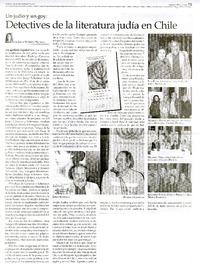 Detectives de la literatura judía en Chile  [artículo] Joyce Ventura Nudman.