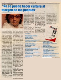 "No se puede hacer cultura al margen de los pueblos" (entrevista)  [artículo].