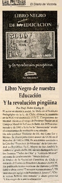 Libro negro de nuestra educación y la revolución pingüina  [artículo].