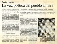 La voz poética del pueblo aimara  [artículo].