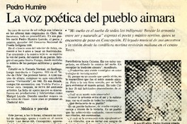 La voz poética del pueblo aimara  [artículo].