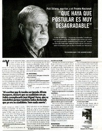 "Qué haya que postular es muy desagradable" (entrevista)  [artículo] Macarena Gallo.