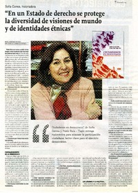 "En un Estado de derecho se protege la diversidad de visiones de mundo y de identidades étnicas" (entrevista)  [artículo] Mario Rodríguez Órdenes.