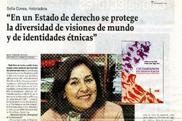 "En un Estado de derecho se protege la diversidad de visiones de mundo y de identidades étnicas" (entrevista)  [artículo] Mario Rodríguez Órdenes.