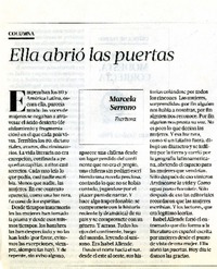 Ella abrió las puertas  [artículo] Marcela Serrano.