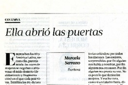 Ella abrió las puertas  [artículo] Marcela Serrano.