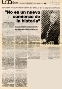 "No es un nuevo comienzo de la historia"  [artículo] Tanya Hirsch.