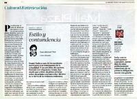 Estilo y contundencia  [artículo] Juan Manuel Vial.