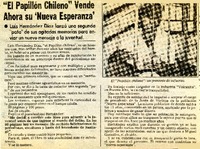 El papillón chileno" vende ahora su "Nueva esperanza".  [artículo]