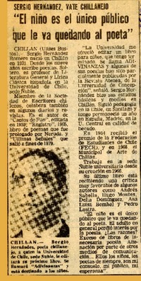 El niño es el único público que le va quedando al poeta".  [artículo]