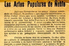 Las artes populares de Ñuble  [artículo] P. O.