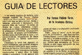 Guía de lectores  [artículo] Hernán Poblete Varas.