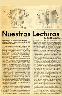 Nuestras lecturas  [artículo] Fidel Araneda Bravo.