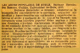Las artes populares de Ñuble.  [artículo]